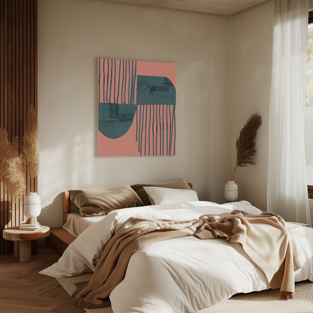 Turquoise & Coral Abstraction 6 | Canvas