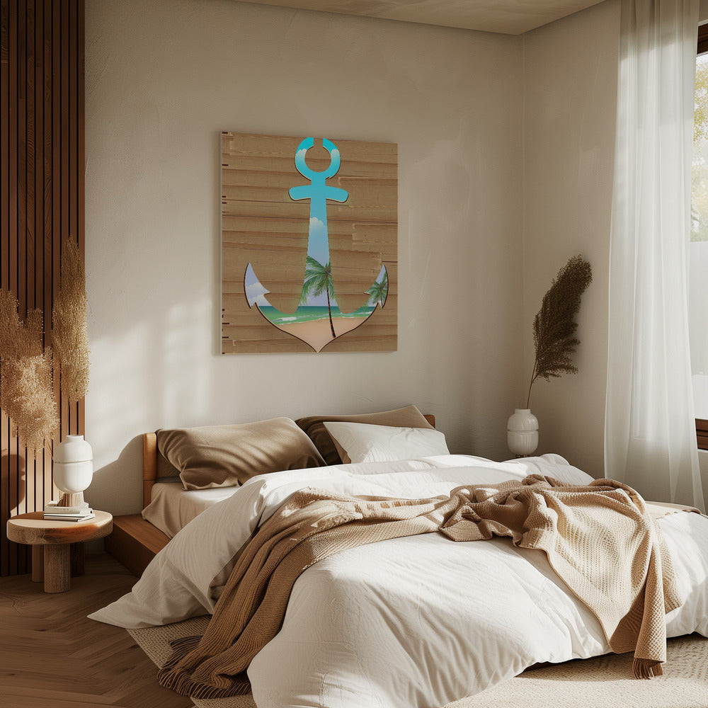 Anker op het strand | Canvas