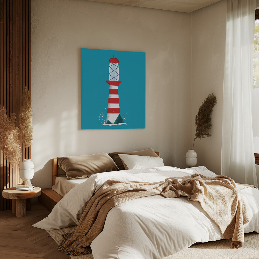Gestreepte vuurtoren | Canvas
