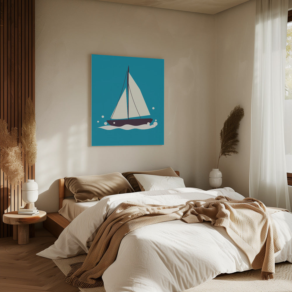 Zeilboot op zee | Canvas