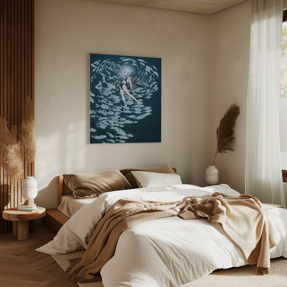 Zelfs vissen houden van de zee Kleur | Canvas