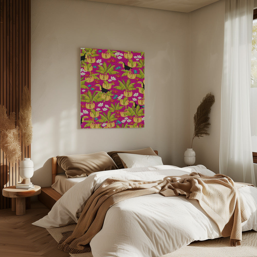 Bananen en toekans patroon | Canvas