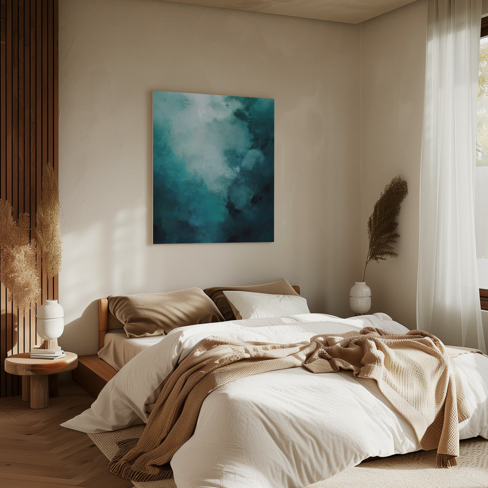 Mistige Teal Abyss | Canvas