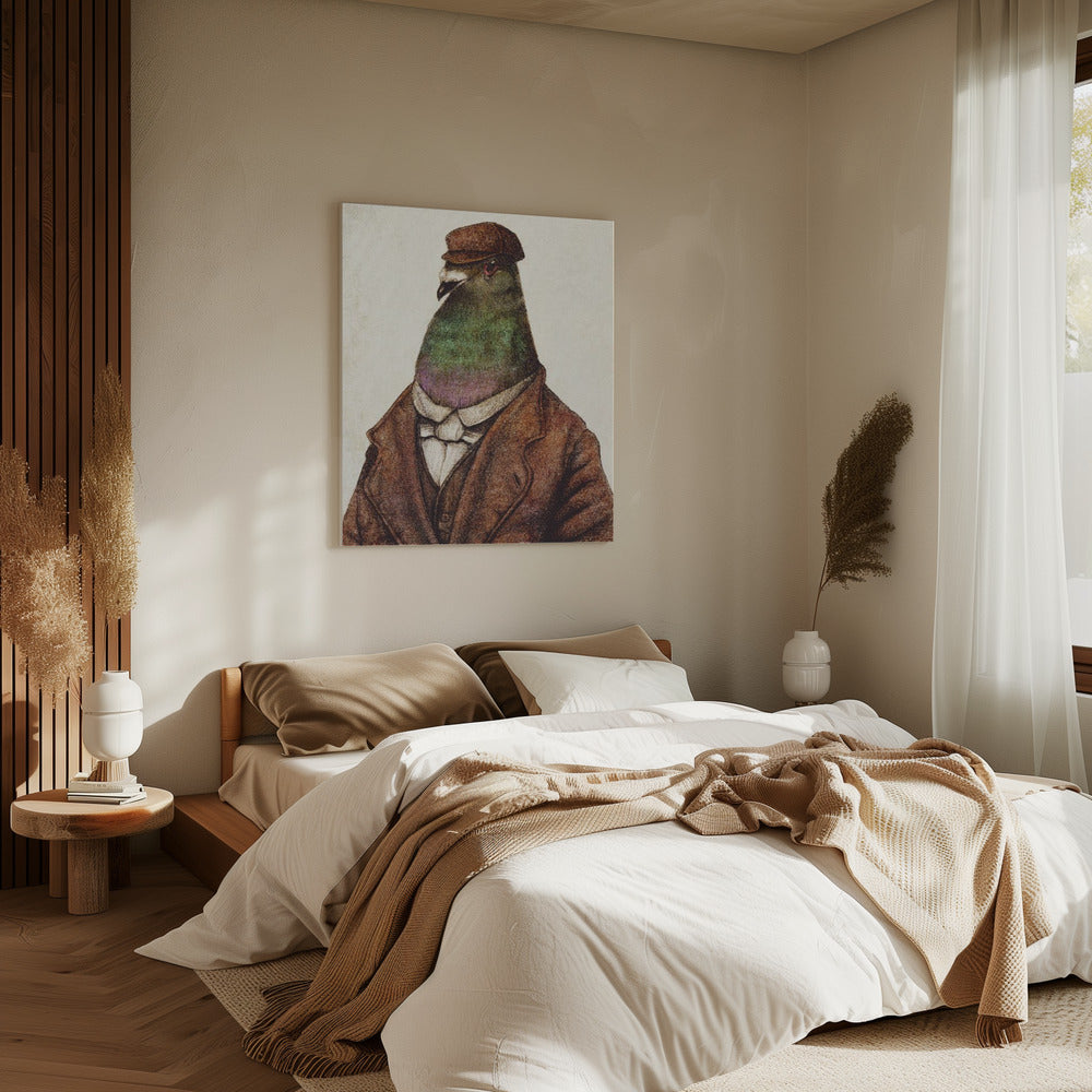 Duif gekleed in vintage kleding | Canvas