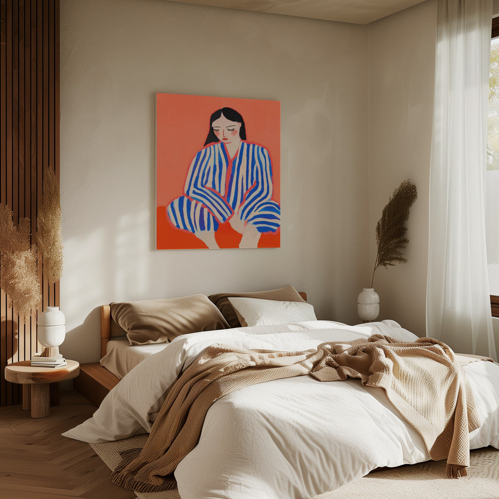 Gestreepte reflectie | Canvas