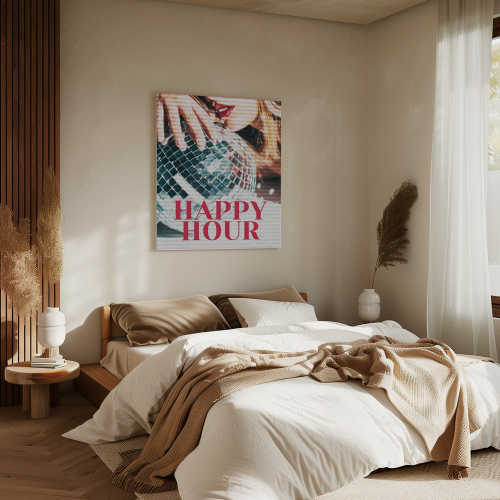 Vrouw met discobal | Canvas