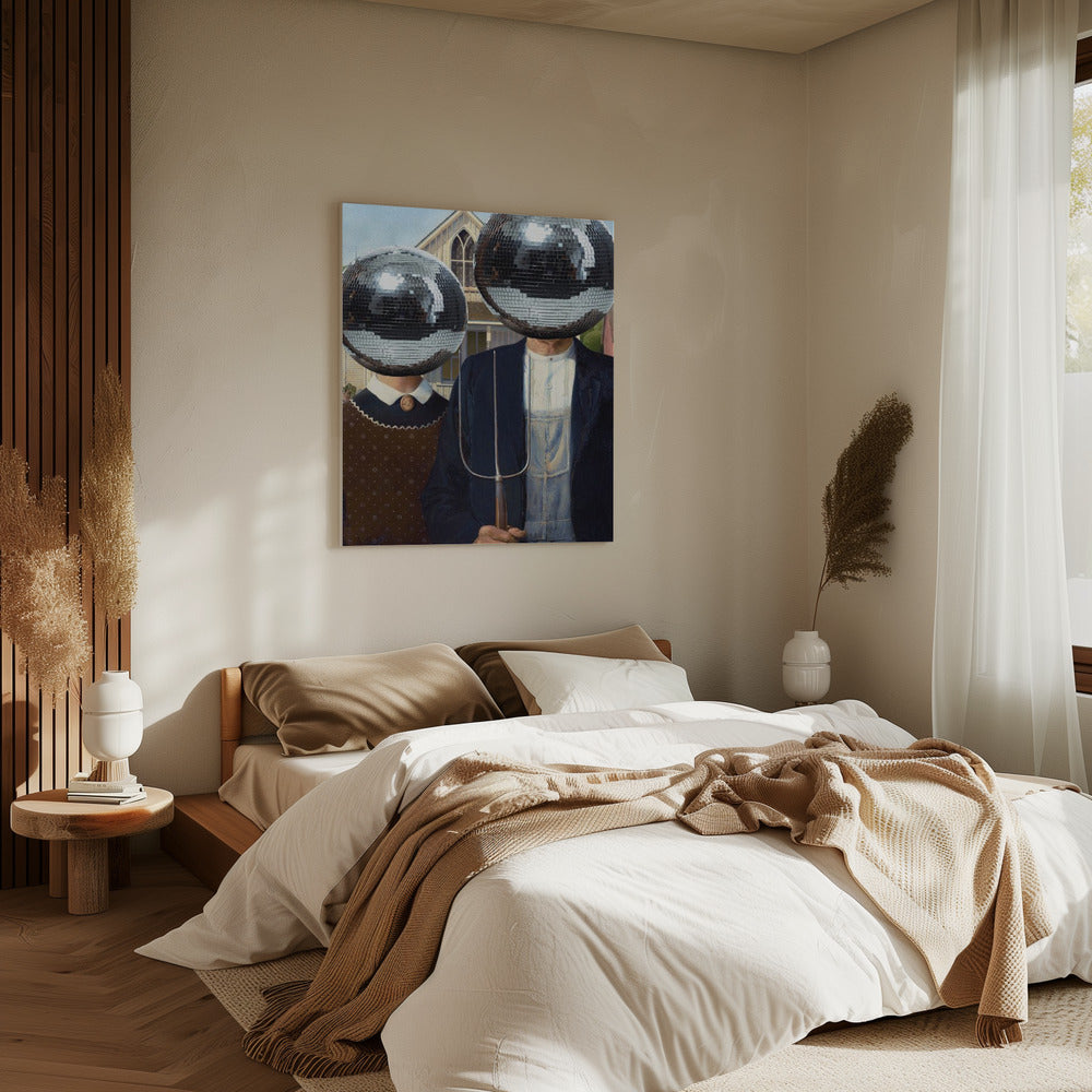 Amerikaanse Gothic met Disco | Canvas
