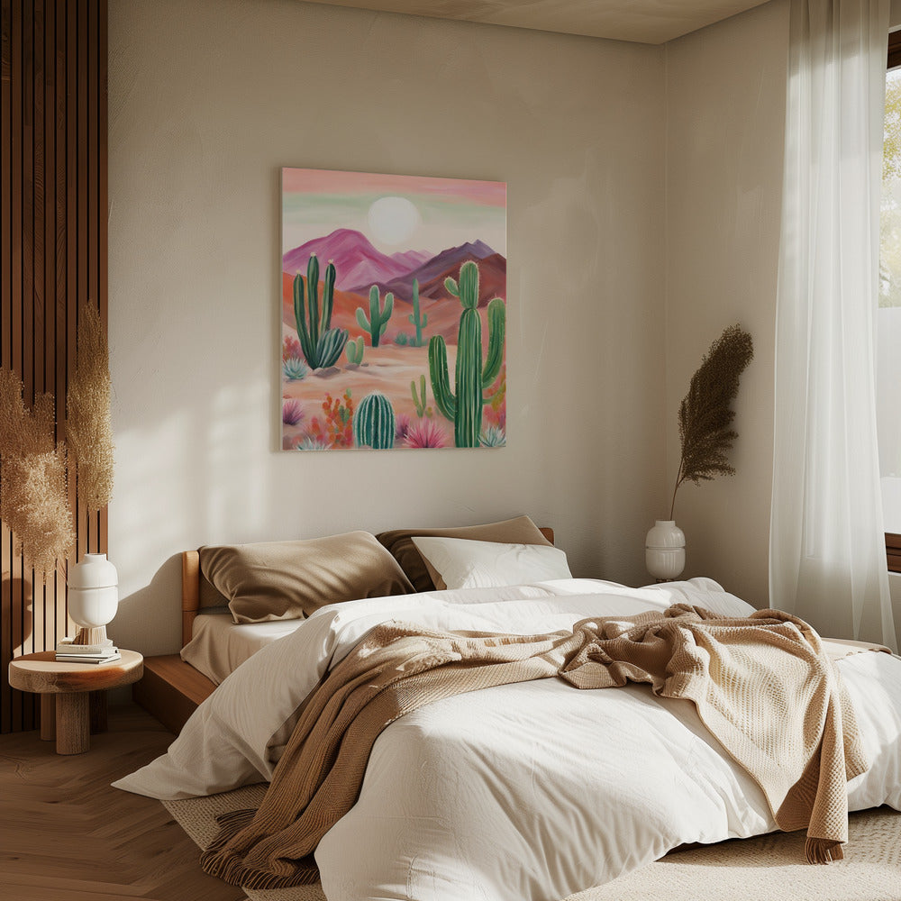 Een levendig woestijnlandschap | Canvas