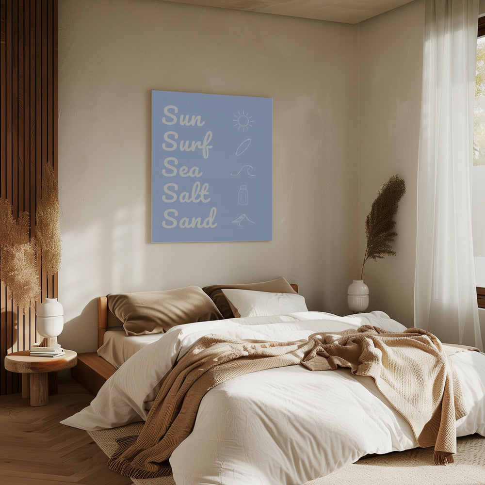 Sun Surf Zeezout Zand Lichtblauw | Canvas
