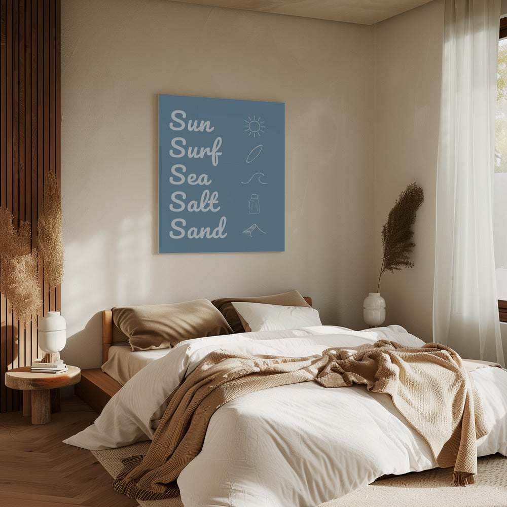 Sun Surf Zeezout Zand Donkerblauw | Canvas