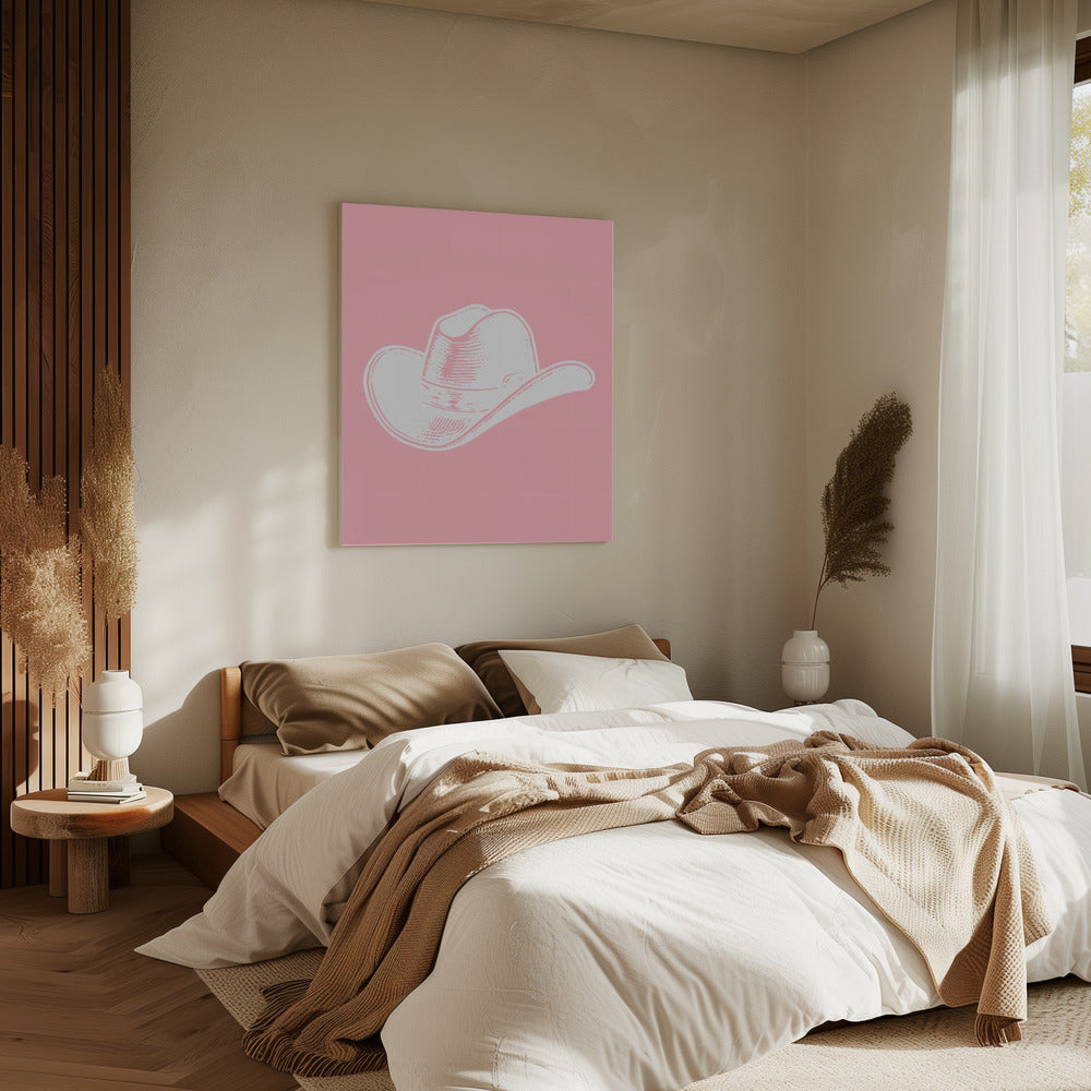 Roze cowboyhoed | Canvas