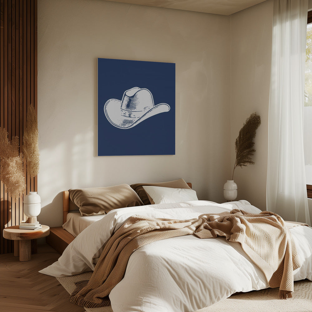 Marineblauwe cowboyhoed | Canvas
