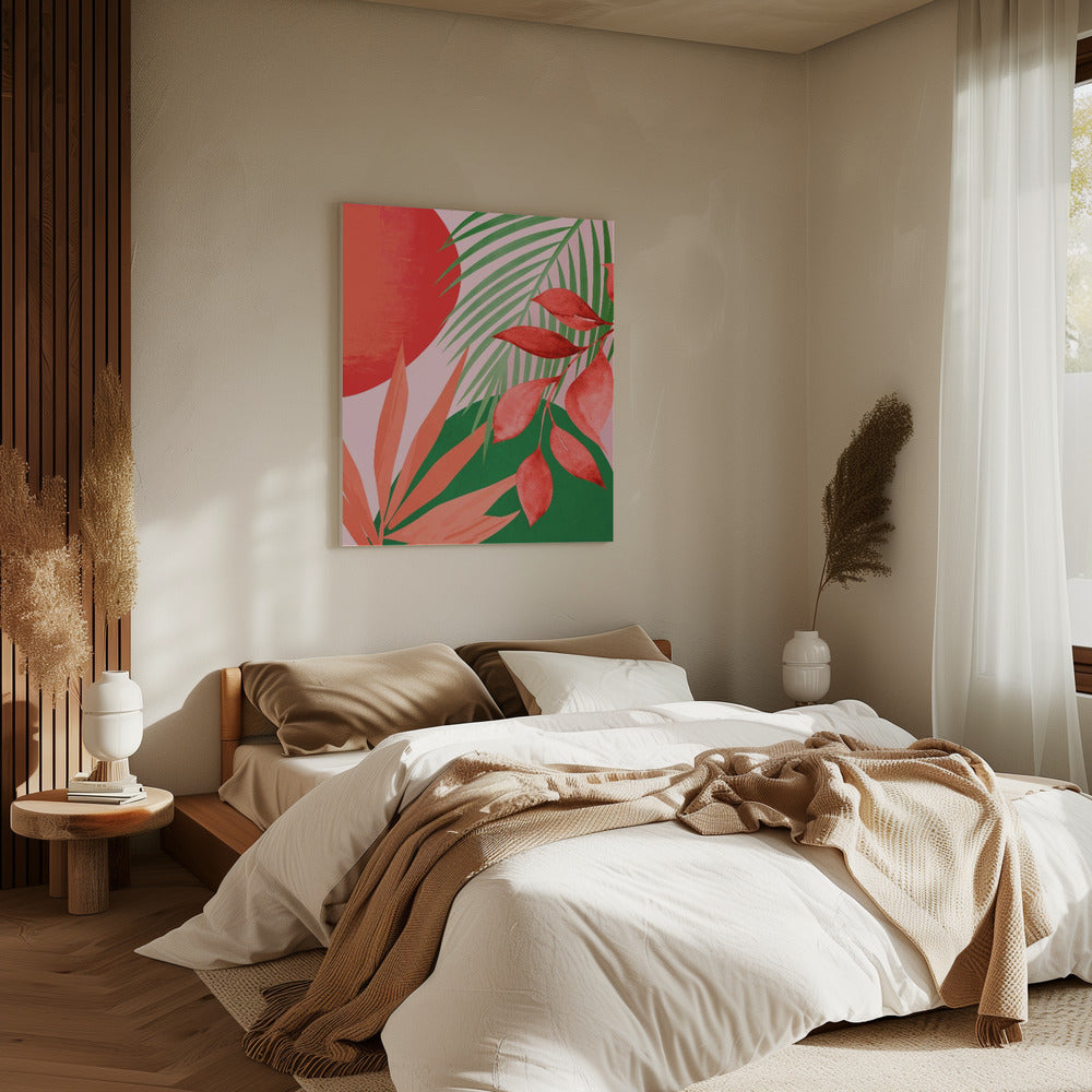 Abstracte kunst tropische tuin | Canvas