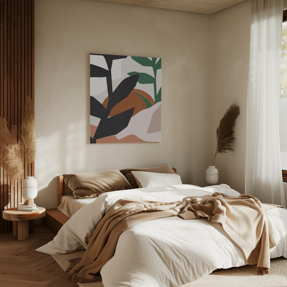 Abstracte kunst tropische bladeren | Canvas