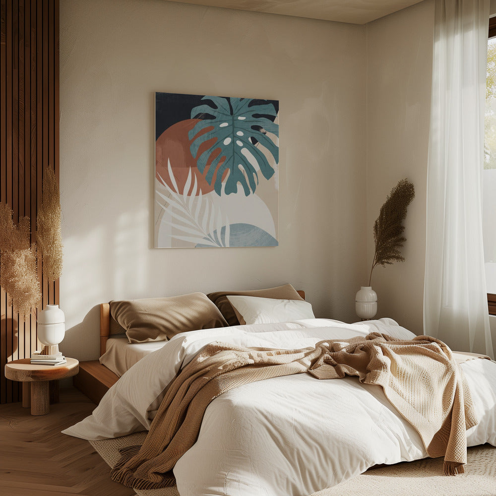 Abstracte kunst tropische bladeren | Canvas