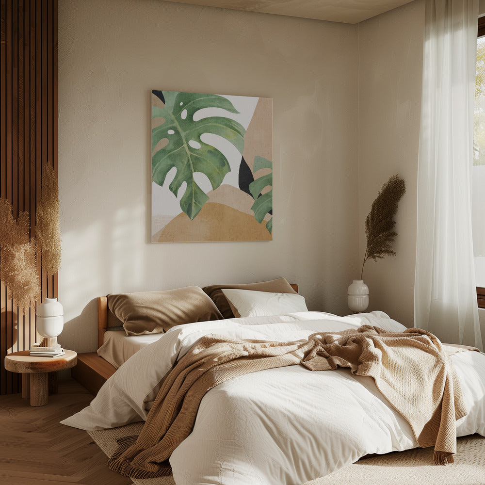 Abstracte kunst tropische bladeren | Canvas