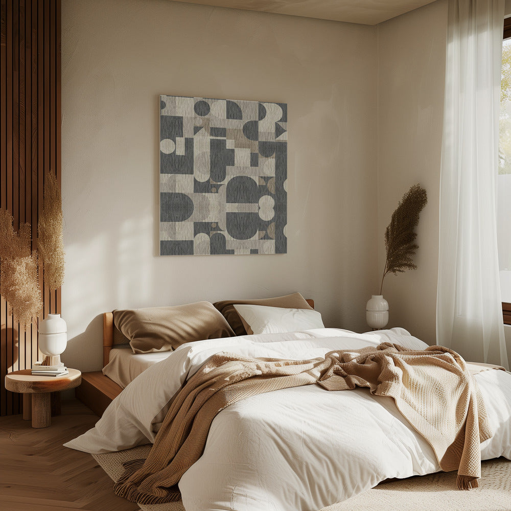 Geometrisch patroon met verschillende vormen | Canvas