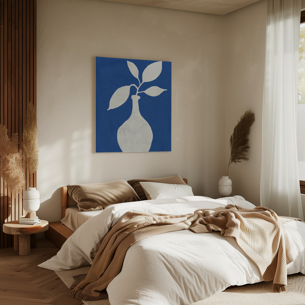 Silhouet van een witte vaas | Canvas