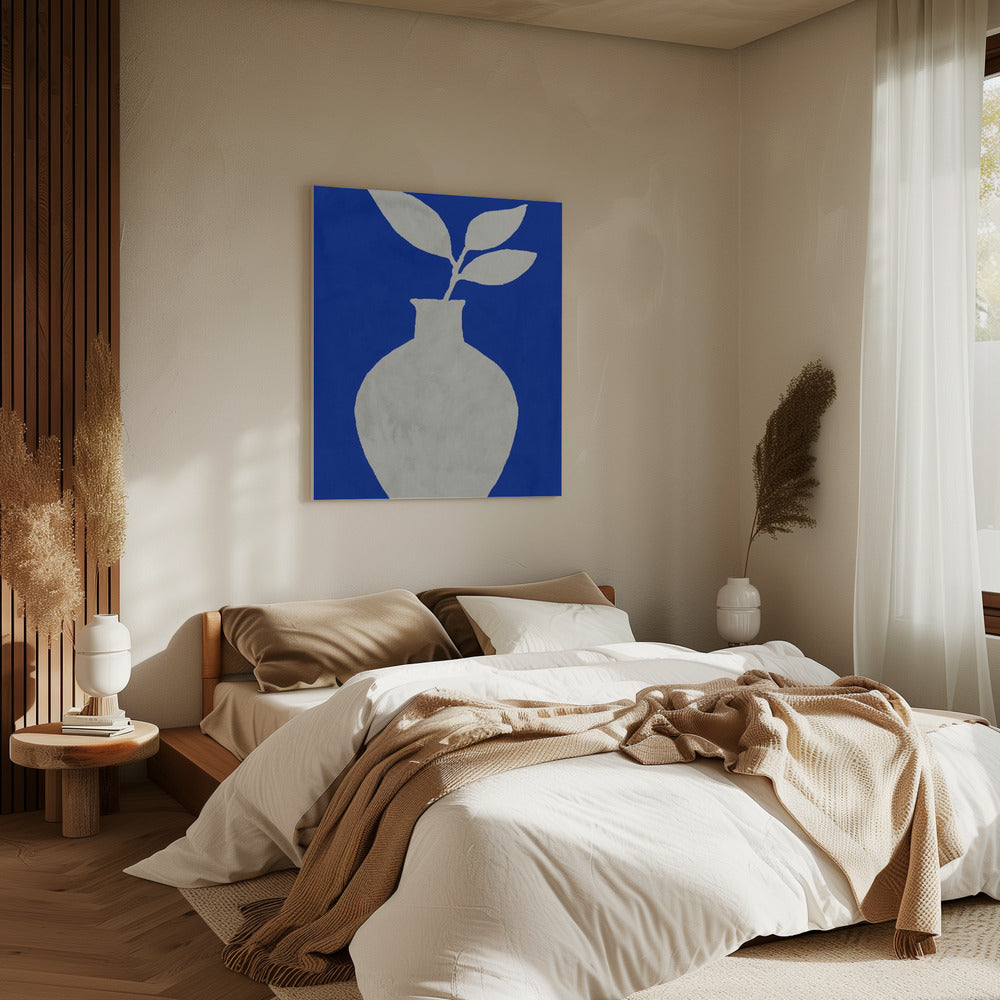 Silhouet van een witte vaas | Canvas