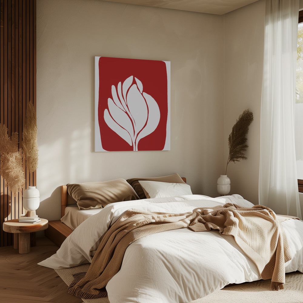 Silhouet van witte bloesem | Canvas