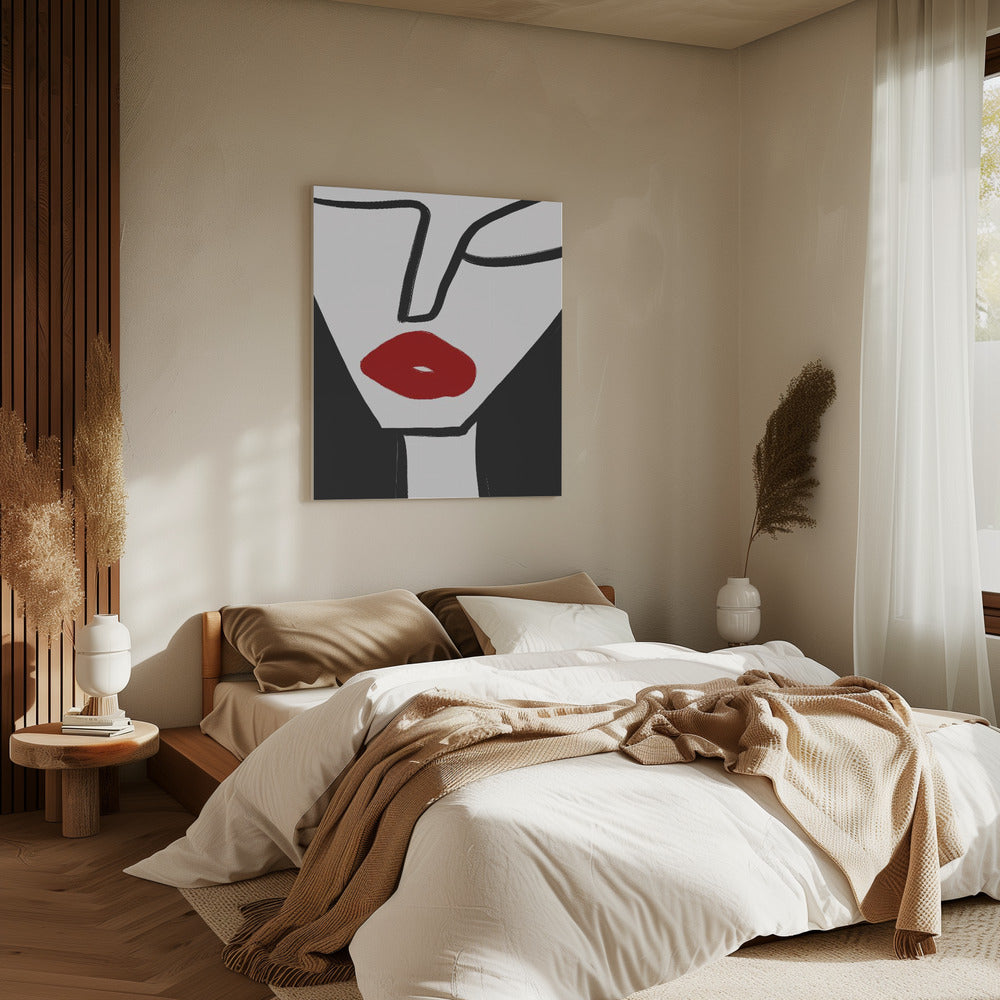Gedurfde rode lippen | Canvas