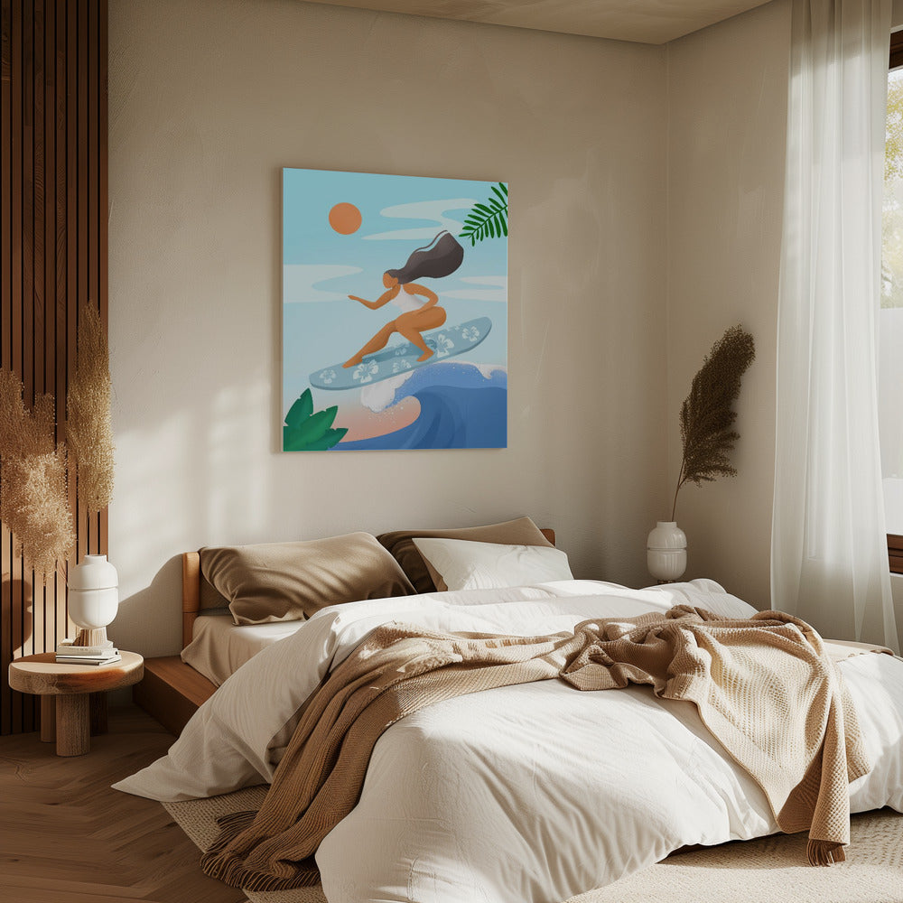 Surfen op de golven | Canvas