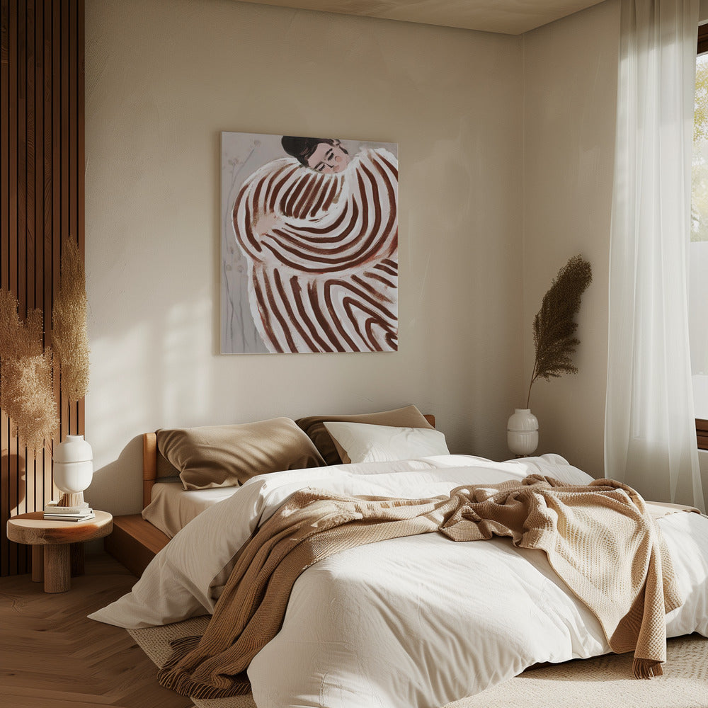 Gestreepte Omhelzing | Canvas