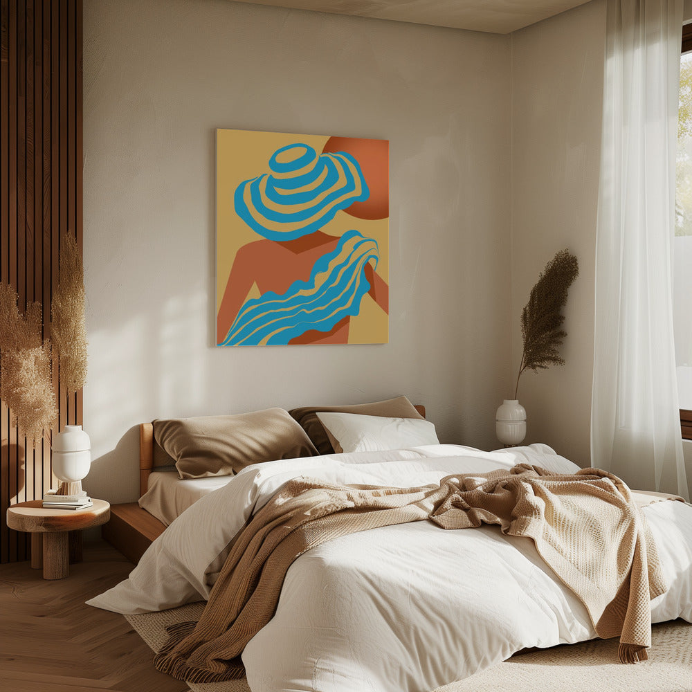 Zonovergoten golvenstreep | Canvas