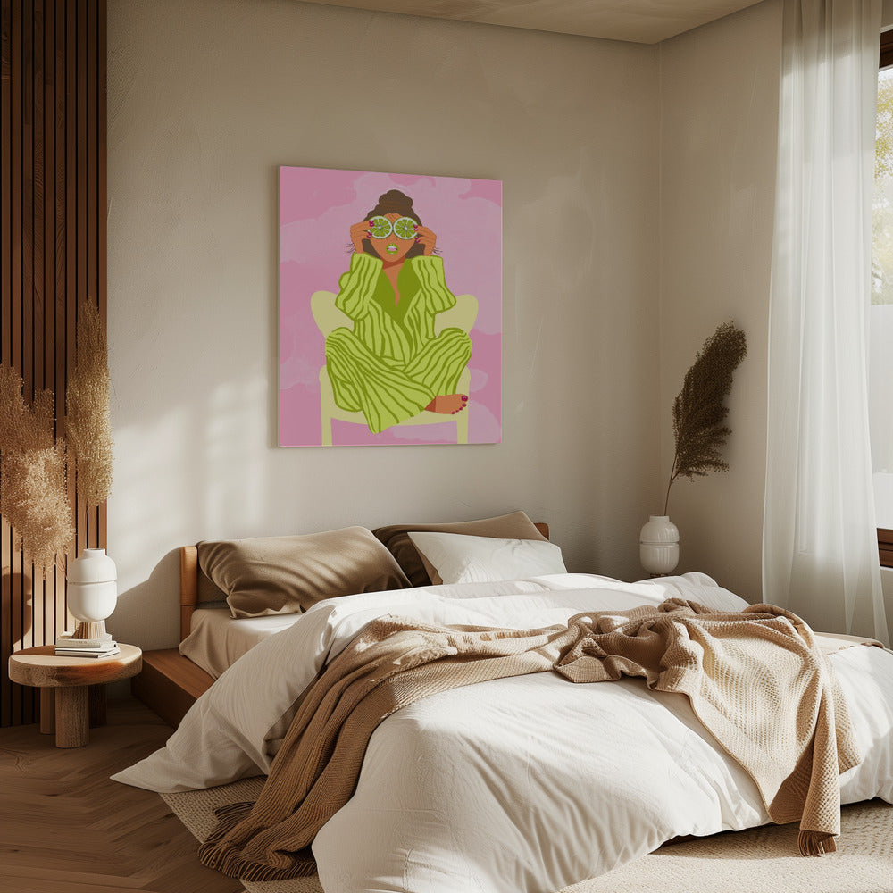 Bekijk de wereld door een limoen | Canvas