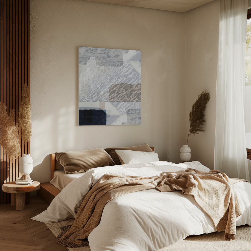 Gefragmenteerde vorm in wit | Canvas