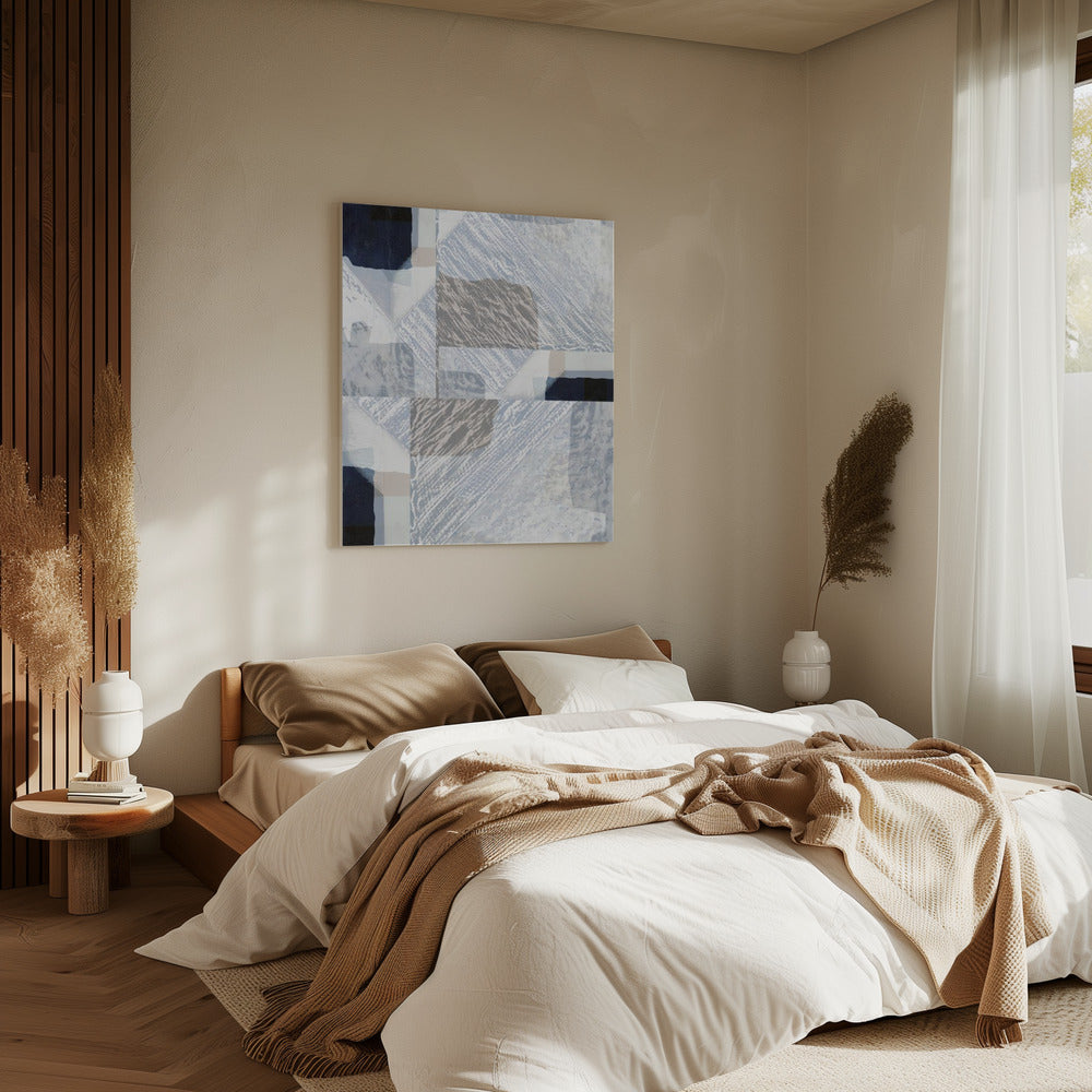 Gefragmenteerde vorm in wit | Canvas