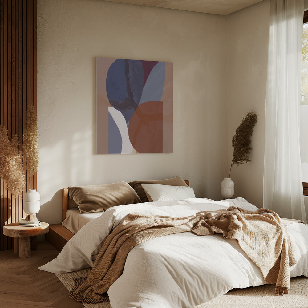 Geometrische vormen in gedempte kleurrijke tinten | Canvas