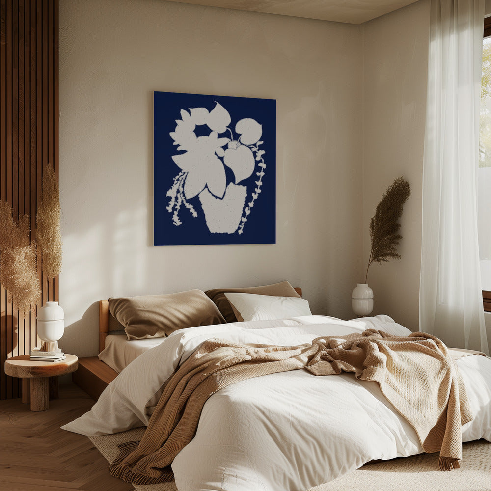 Bloemensilhouet van een plant | Canvas