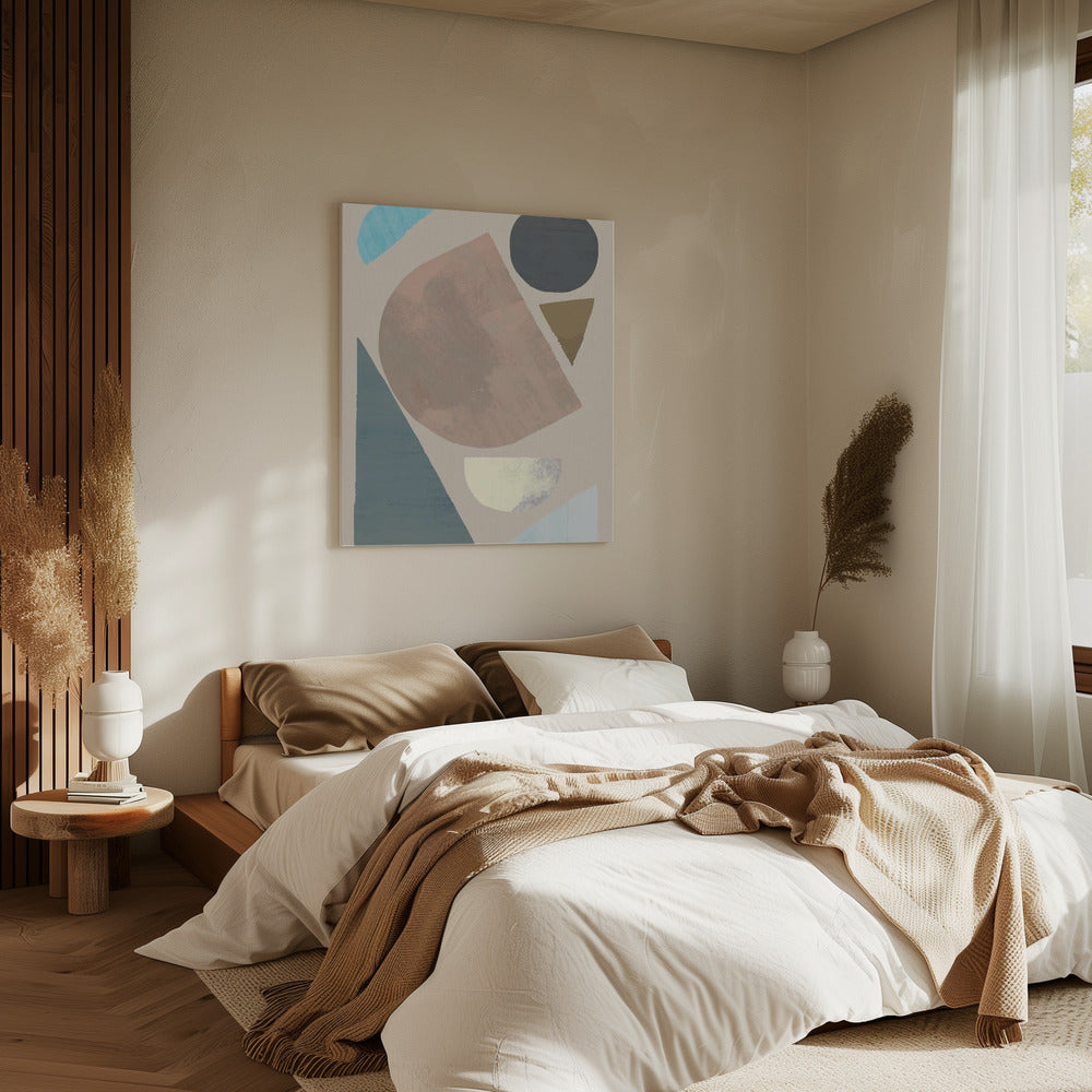 Abstracte vormen in gedempte tinten | Canvas