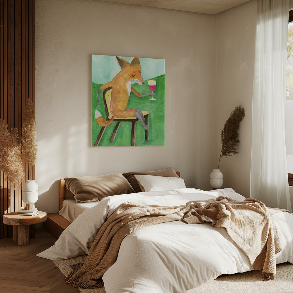 Meneer Vos drinkt rode wijn | Canvas