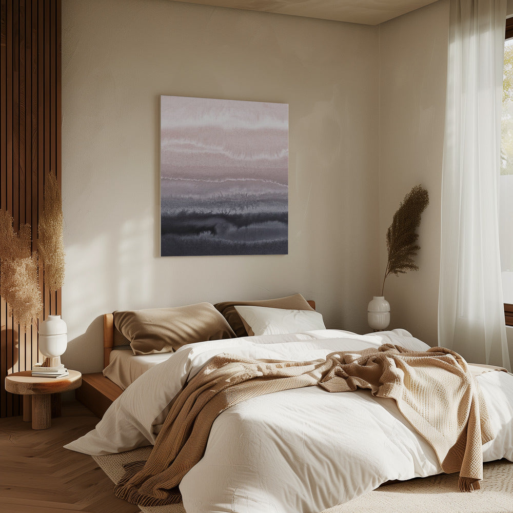 Binnen de getijden Zwart zandstrand | Canvas