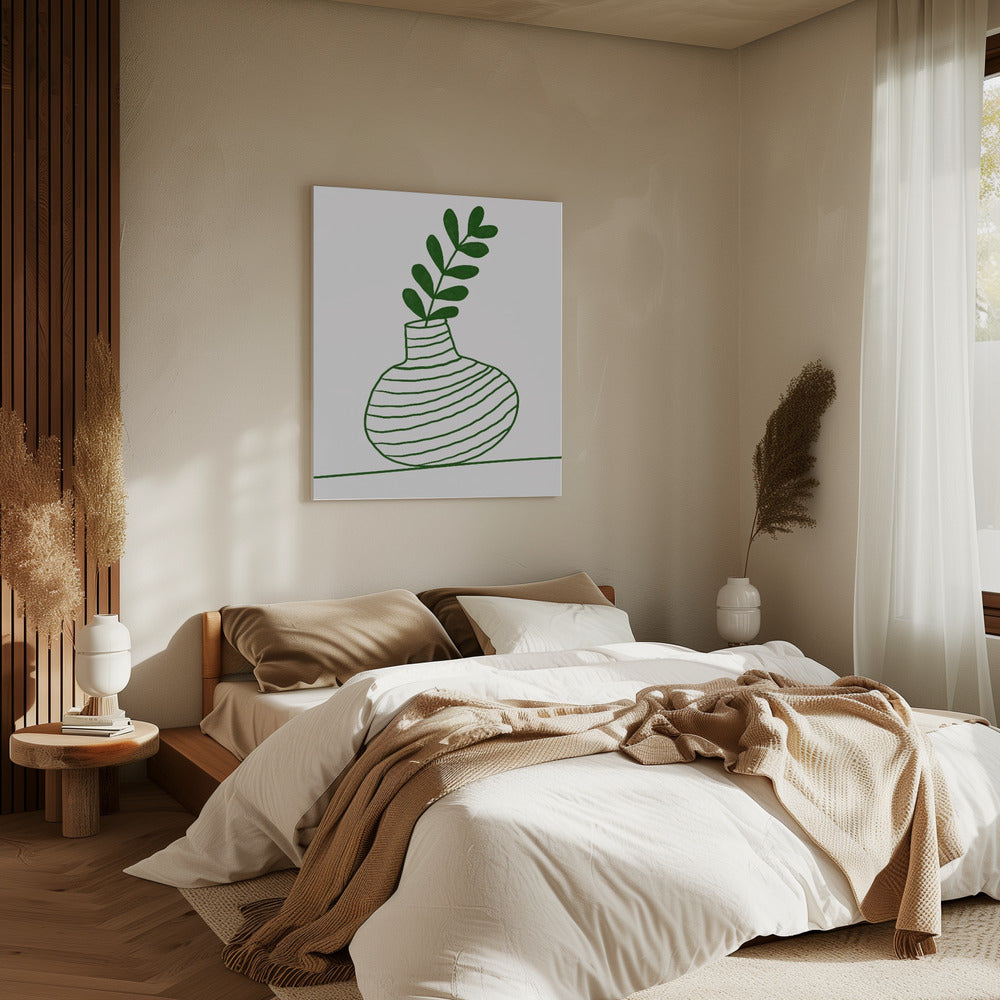 Groene vaaslijnen | Canvas