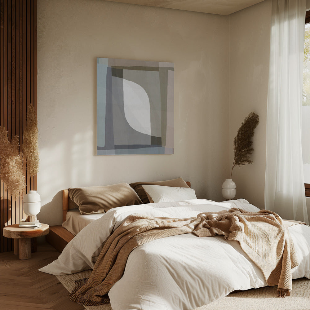 Gedempte geometrische stroom | Canvas