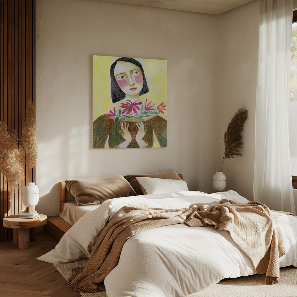 Plantenmoeder met groene vingers | Canvas