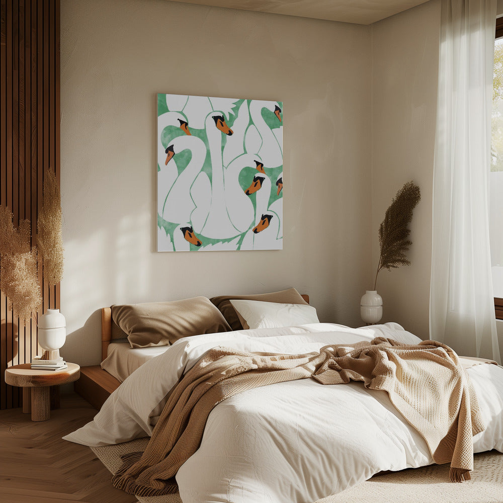 Sierlijke zwanen | Canvas
