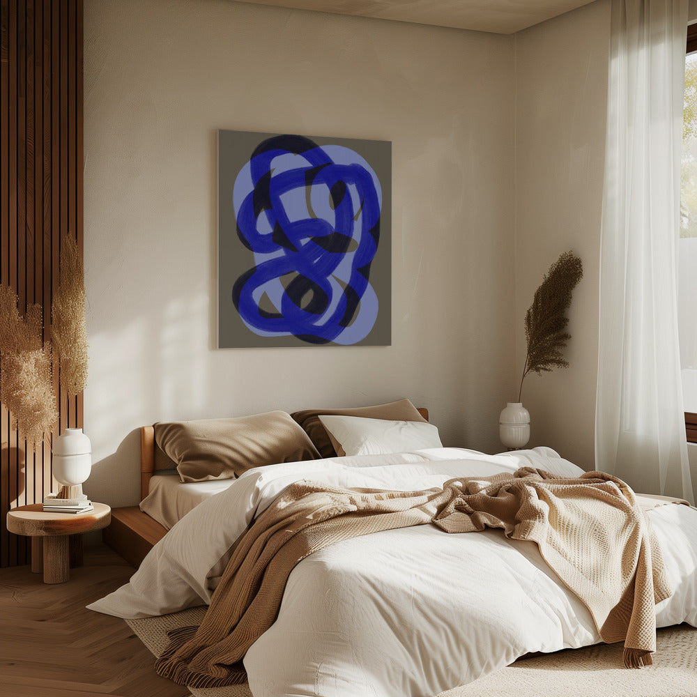 Blauwe Verstrengelde Paden | Canvas
