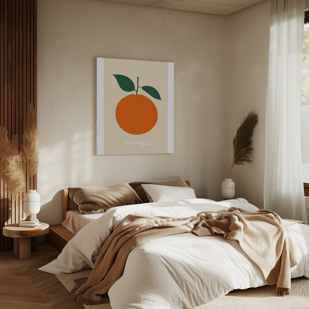 Gestileerd oranje met donkergroene bladeren | Canvas