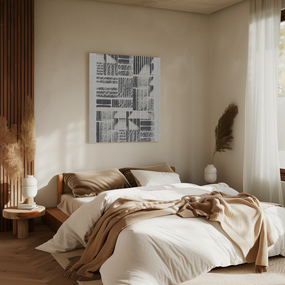 Geometric Patterns With Textured Monochrome Lines | Canvas