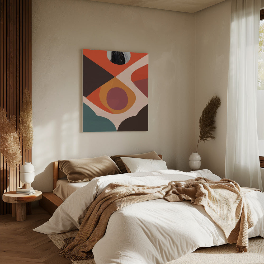 Geometrische vormen en gedempte kleuren | Canvas