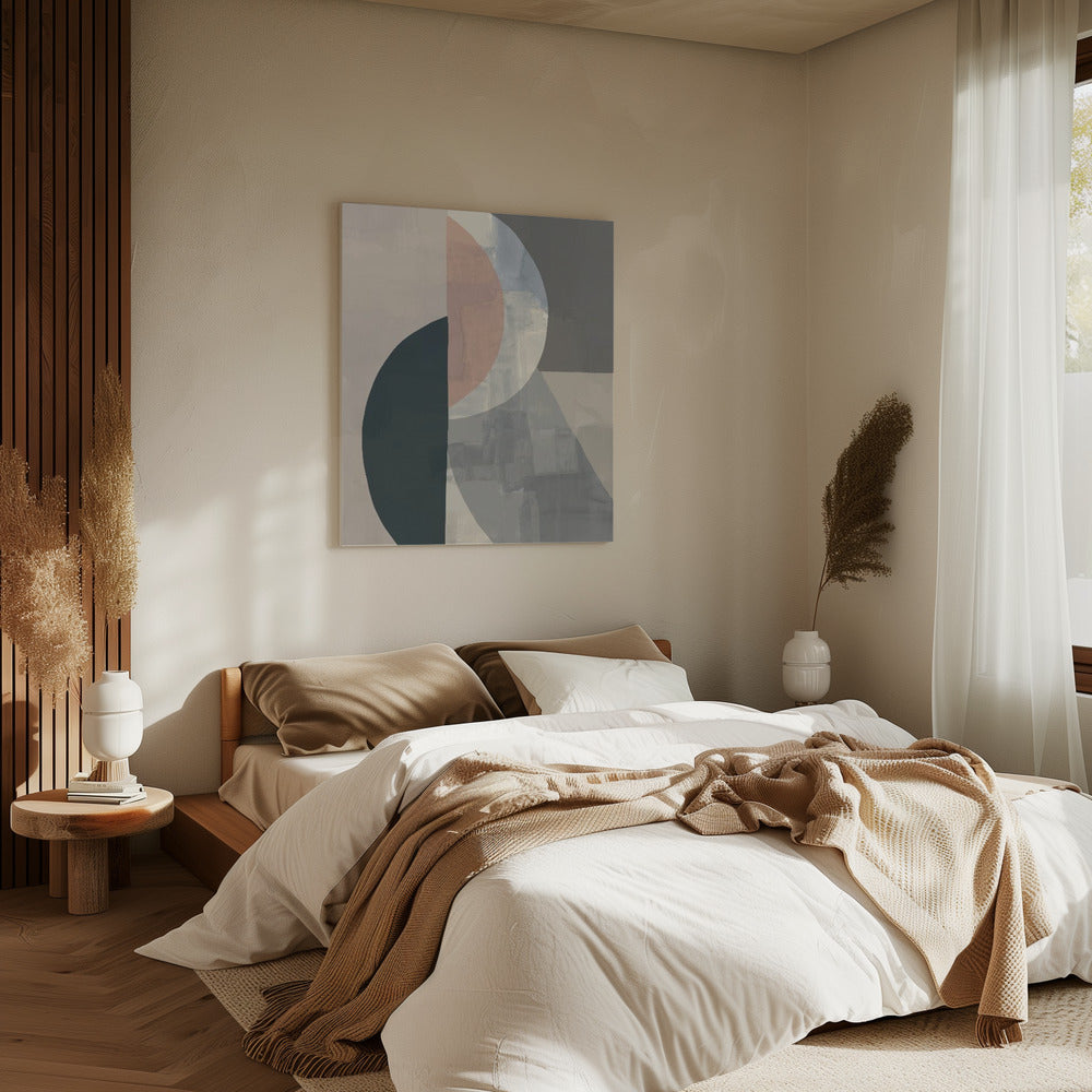 Geometrische vormen en gedempte kleuren | Canvas