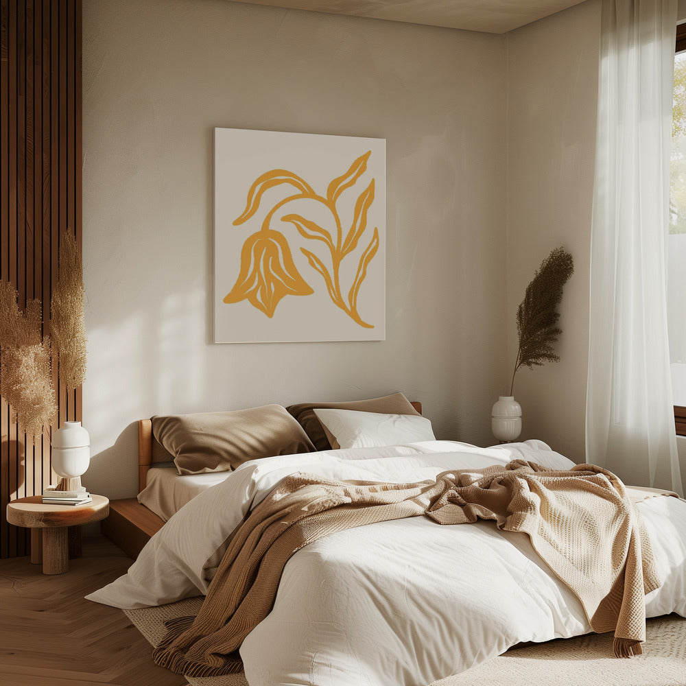 Gouden bloesem silhouet | Canvas