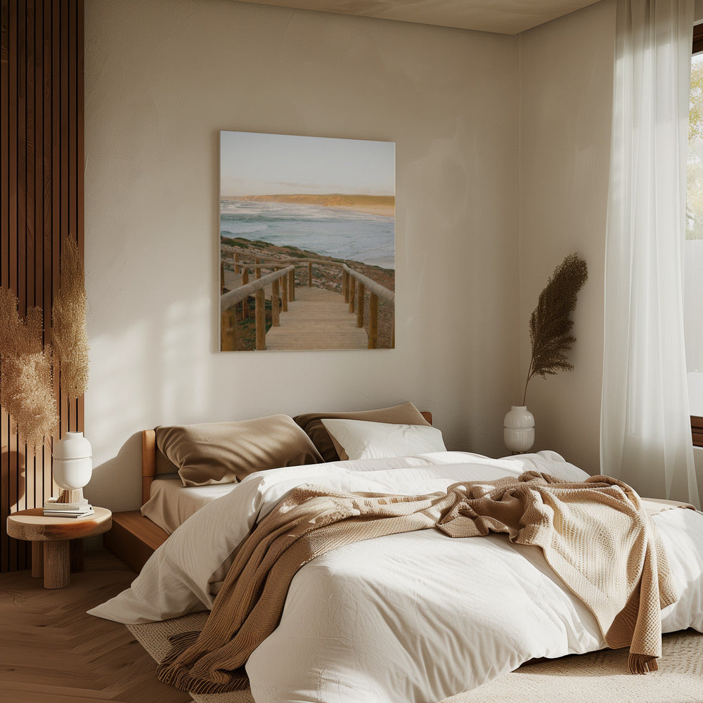 Sereen kustlandschap bij zonsondergang | Canvas