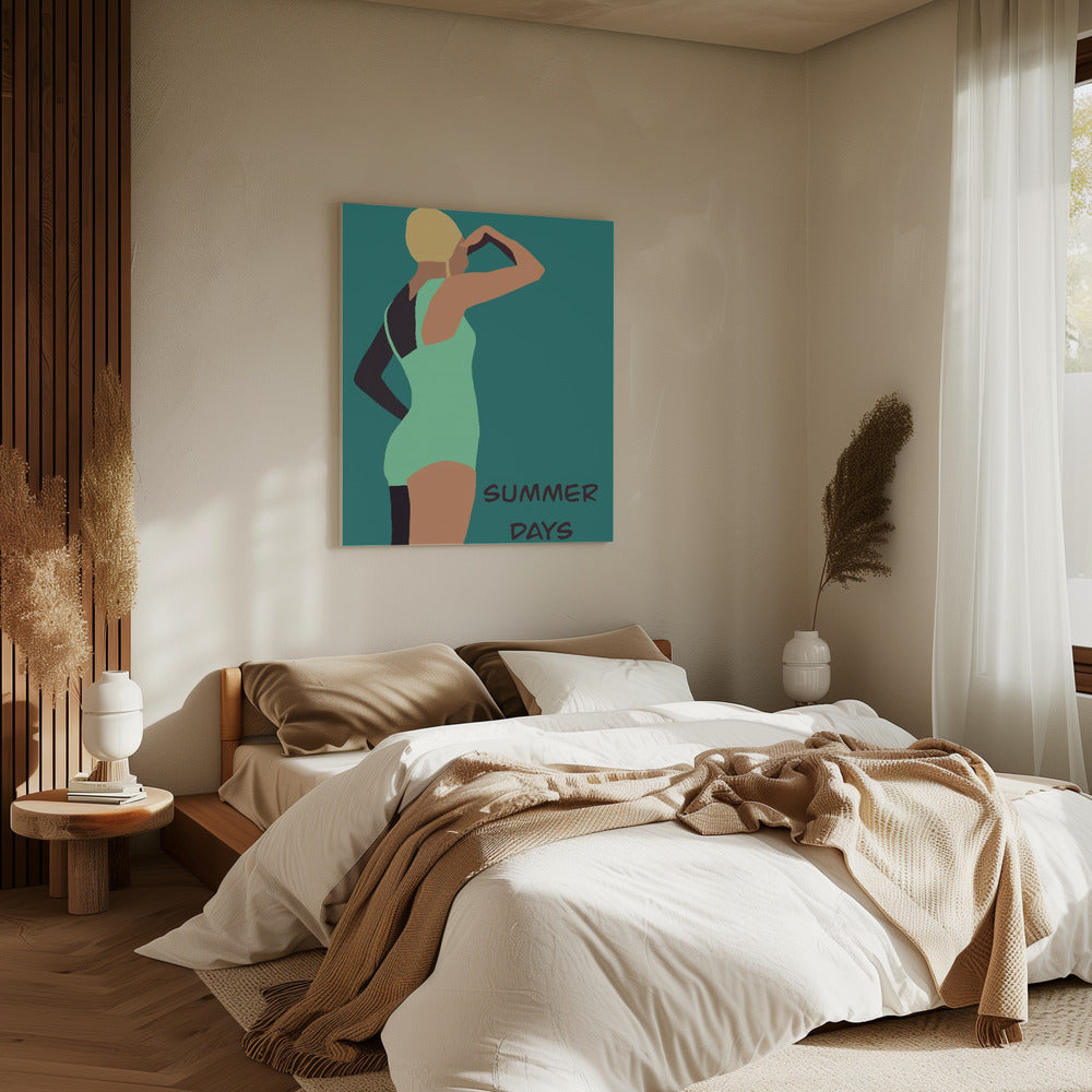 Vintage swimmer poster | Canvas