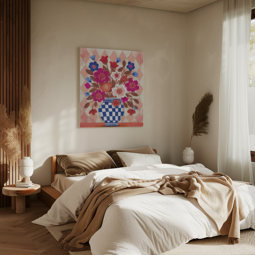 Vaasbloemen Helder & Blauw | Canvas