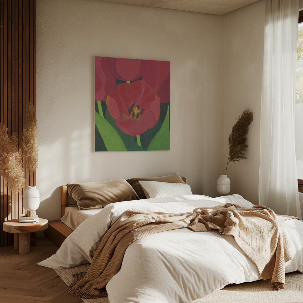 Licht Rood Tulpan | Canvas
